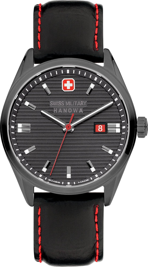 SWISS MILITARY HANOWA Herren Analoguhr 'ROADRUNNER' Größe One Size grau / rot / schwarz