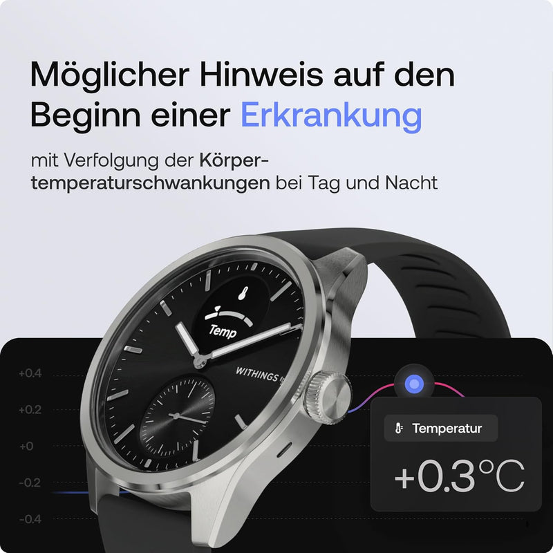 Withings Scanwatch 2 - Black 42mm + Free Withings Leather Strap