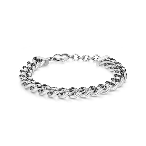 PE CENTURION SS & IP GUN CURB CHUNKY BRACELET