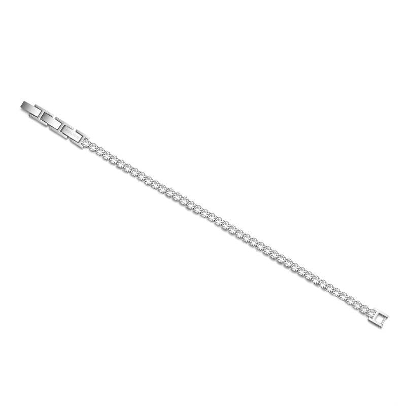 PE FLASH SS WHITECRYSTAL 4MM TENNIS BRACELET