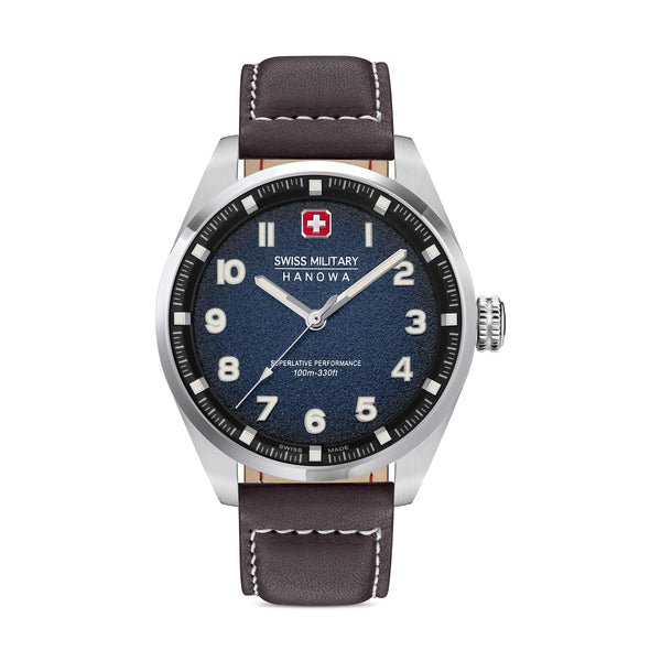 SWISS MILITARY HANOWA men's watch 'Greyhound' size One Size blue / brown / black / silver