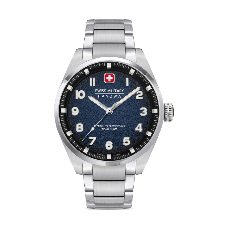 Swiss Military Hanowa Orologio da uomo analogico al quarzo acciaio inossidabile blu 42 mm - Orologio svizzero Cronografo Orologi da uomo