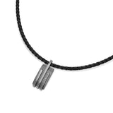 PE GRIPCORD GUN STUDEFFECTMOTIF BLKLEA NECKLACE