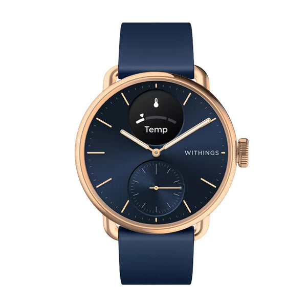 Withings Scanwatch 2 - 38 mm blu | Bracciale milanese originale Withings in oro rosa blu + omaggio