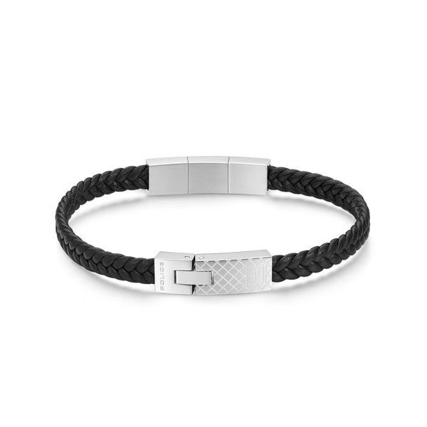 Police Bracelet PEAGB0039502 Leather, Stainless Steel, Black