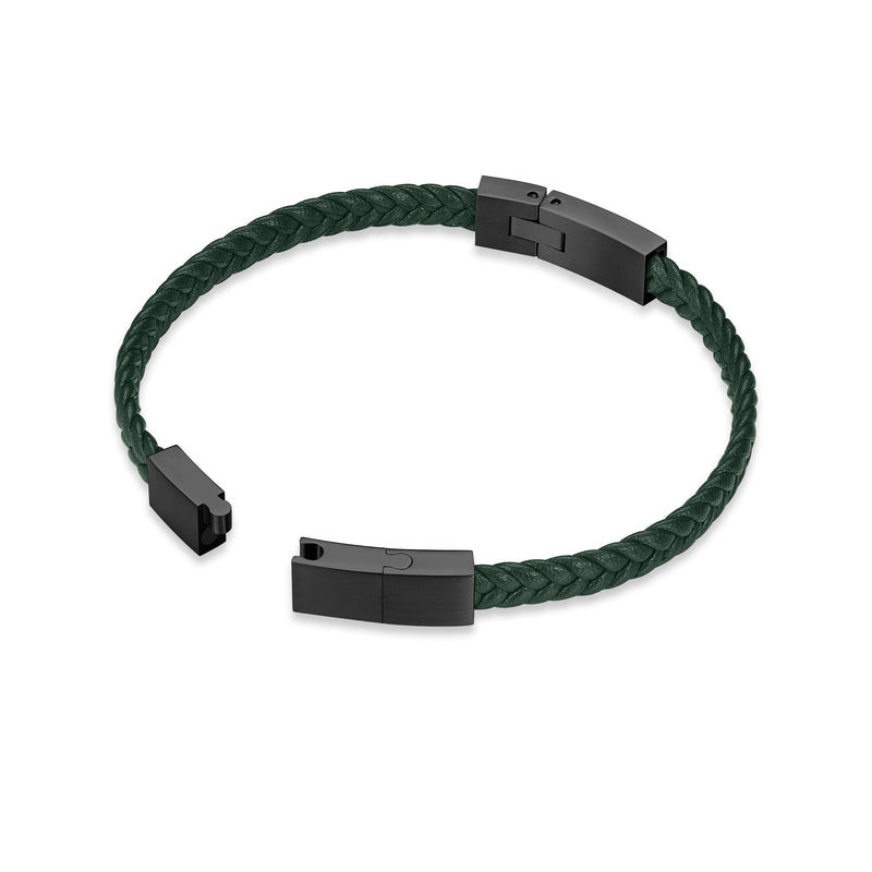 Police Men's Leather Bracelet Green Men's Bracelet Leather Bracelet Jewelry Men's Leather Bracelet