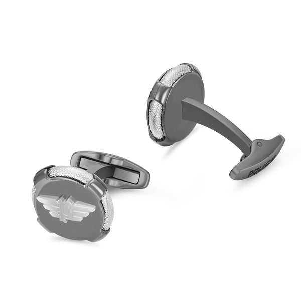 PE KNURL GUN&amp;SS RING,WING LOGO CUFFLINKS