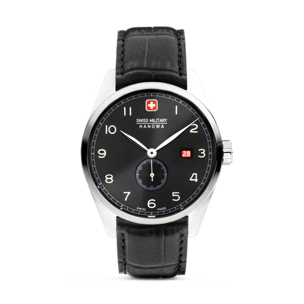 Swiss Military Hanowa quartz watch LYNX, SMWGB0000703, wristwatch, men's watch, Swiss watch, Swiss Made, date, sapphire crystal, black