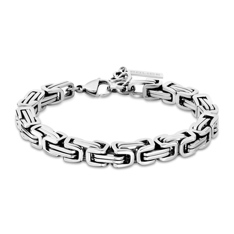 Bracciale da uomo Police Catena in acciaio inossidabile argento 21 cm Bracciale da uomo catena in argento Bracciale gioielli da uomo in argento