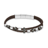 PE FREEWAY SS&amp;GUN BEADS BROWN DUO-LEATHER BRT