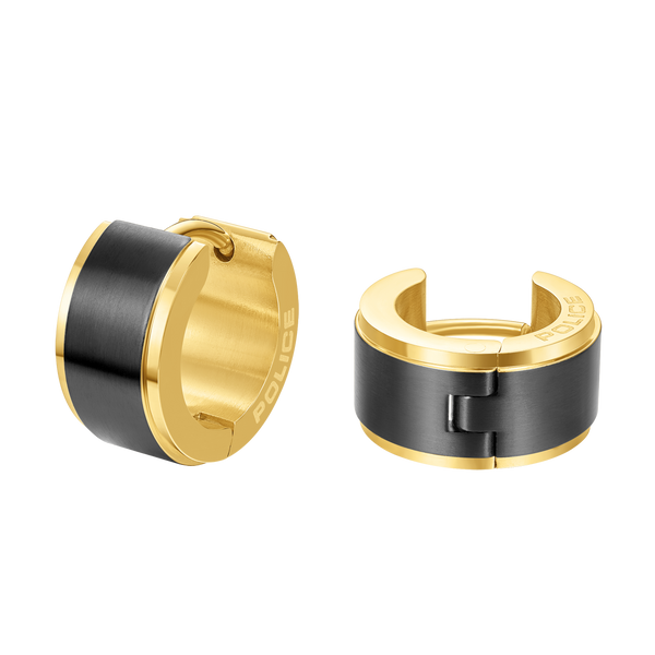 PE EDGE GP &amp; BLACK HUGGIE EARRINGS