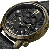 ROCK REBEL STEEL IP GOLD BLACK SNAKE LEATHER