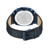 Police Multifunktionsuhr Herrenuhr Leder dunkelblau, (Multifunktionsuhr), Herrenuhr rund, extra groß (ca. 45x51,5mm) Lederarmband