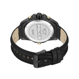 Police Multifunktionsuhr Herrenuhr Leder schwarz, (Multifunktionsuhr), Herrenuhr rund, extra groß (ca. 46x54mm) Lederarmband