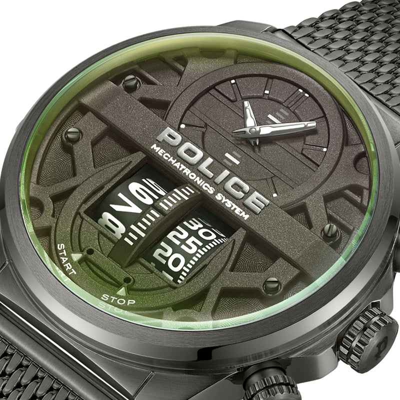 POLICE Herren Chronograph 'ROTORCROM' Größe One Size anthrazit / grün / weiß