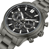 Rangy Herren-Chronograph-Uhr mit schwarzem Zifferblatt und grauem Armband -PEWJK0021003, Grau, GRAU