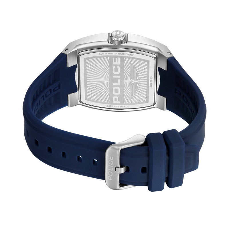 Police Watches Creed Herren-Armbanduhr mit blauem Silikonarmband PEWJQ0004502, Blau, Blau