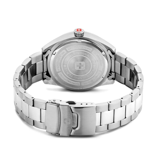 Swiss Military Hanowa Quarzuhr ROADRUNNER, SMWGH2200105, Armbanduhr, Herrenuhr, Schweizer Uhr, Swiss Made, Datum, Saphirglas, silber