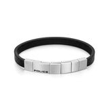 Bracciale da uomo Police Bracciale da uomo in acciaio inossidabile nero Bracciale in pelle Bracciale in pelle Bracciali da uomo Bracciali da uomo in pelle