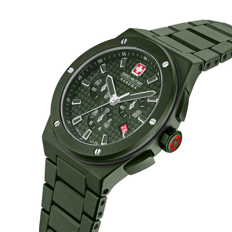 SIDEWINDER CERAMIC 43 MM GREEN PLATED CASE GREEN CERAMIC BRACELET