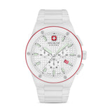 Swiss Military Hanowa Orologio da polso unisex Bianco/Rosso 42 mm Orologio da uomo in acciaio inossidabile Cronografo Orologio da polso al quarzo