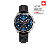 DEFENDER 41MM STAINLESS STEEL CASE BLACK COLOR LEATHER STRAP