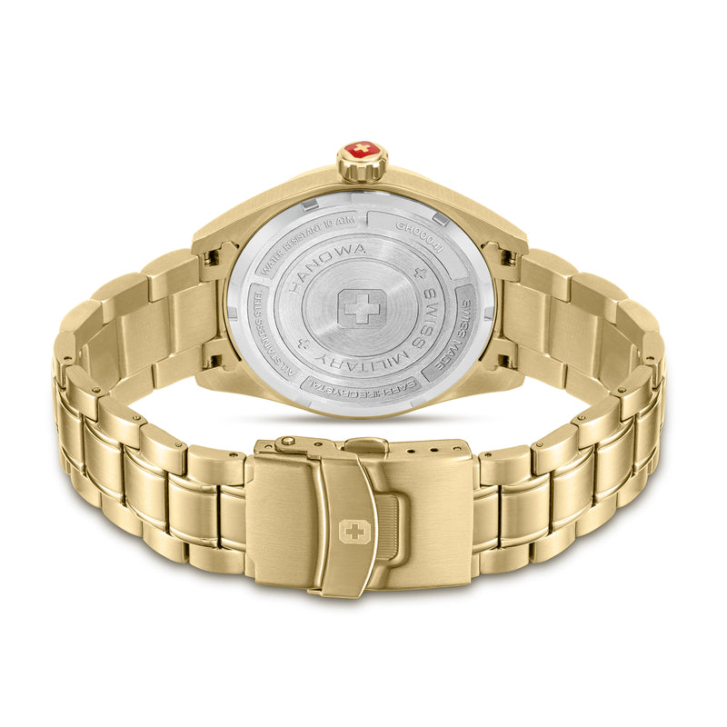 PIONEER 41MM STAINLESS STEEL CASE YELLOW GOLD PLATED METAL BRACELET