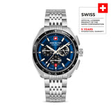 Swiss Military Hanowa Schweizer Uhr Defender Chrono, Blau-Silber