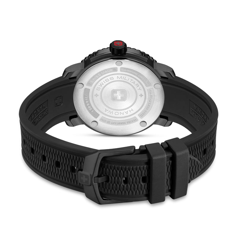 BLACK MARLIN 44MM STAINLESS STEEL CASE BLACK COLOR SILICONE STRAP