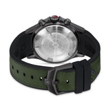 WATCHMAN 43 MM GUN METAL PLATED CASE BLACK SILICON/ OLIVE LEATHER SILICON &amp; LEATHER STRAP