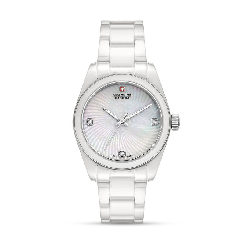 SWISS RECRUIT LADY CERAMIC 31.5 MM CERAMIC CASE WHITE CERAMIC BRACELET