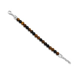 Police Men's Bracelet Tiger Eye Black Beads Stainless Steel Bracelet Men's Jewelry Chain Gift