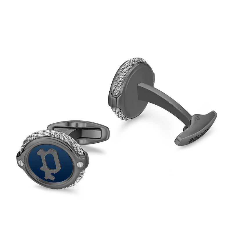 PE WIREGRIP SS,GUN,NAVY P LOGO CABLE CUFFLINKS