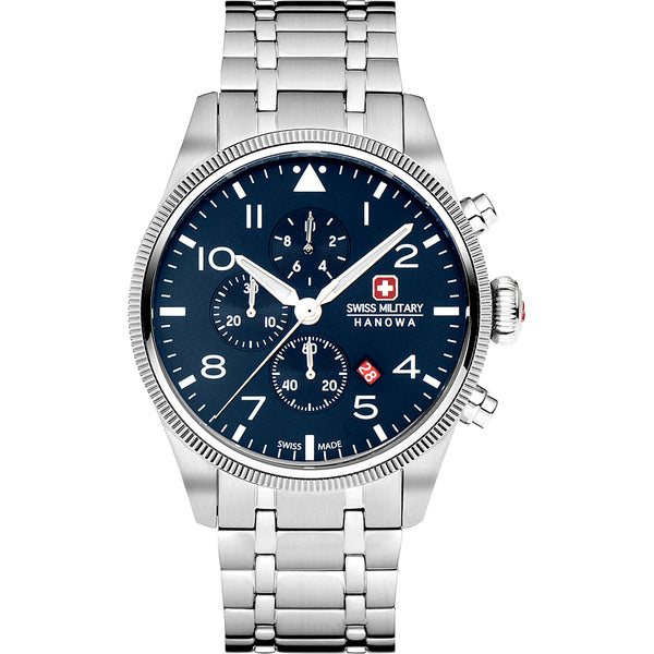 SWISS MILITARY HANOWA Herren Uhr 'THUNDERBOLT CHRONO' Größe One Size blau / rot / silber / weiß